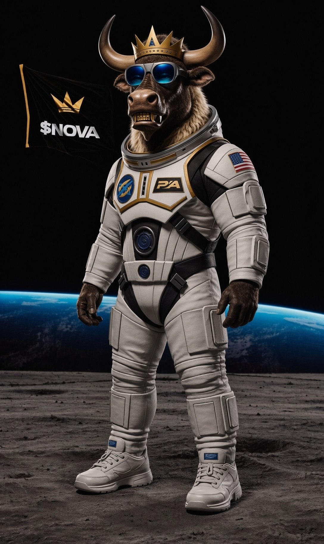NOVA standing on the moon